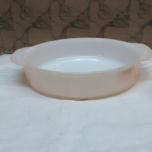Anchor-Hocking Fire-King Peach Luster casserole - vintage